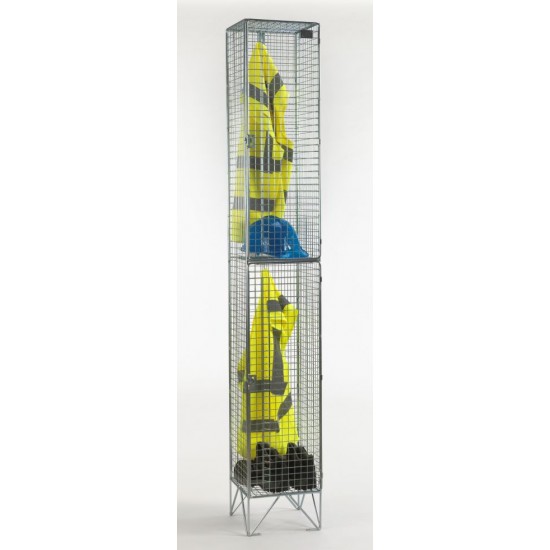2 Compartment Economy Wire Mesh Lockers
