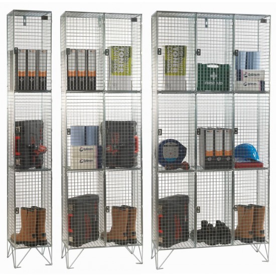 3 Compartment Economy Wire Mesh Lockers 3 Compartment Economy Wire Mesh Lockers
