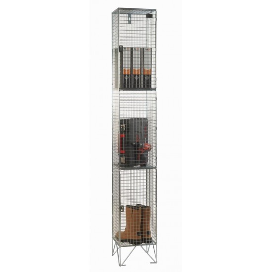 3 Compartment Economy Wire Mesh Lockers 3 Compartment Economy Wire Mesh Lockers