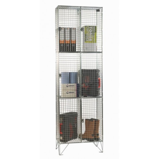 3 Compartment Economy Wire Mesh Lockers 3 Compartment Economy Wire Mesh Lockers