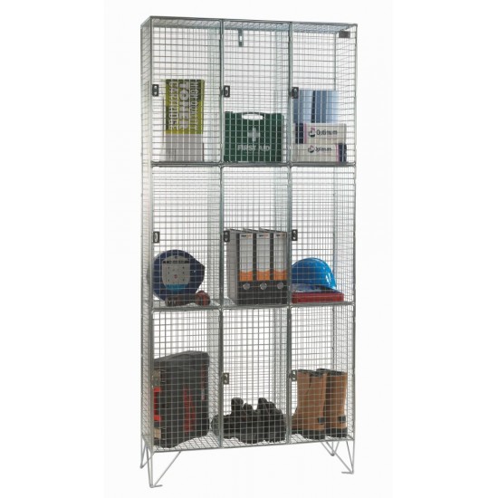 3 Compartment Economy Wire Mesh Lockers 3 Compartment Economy Wire Mesh Lockers