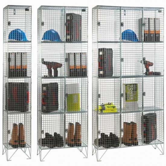 4 Compartment Economy Wire Mesh Lockers 4 Compartment Economy Wire Mesh Lockers