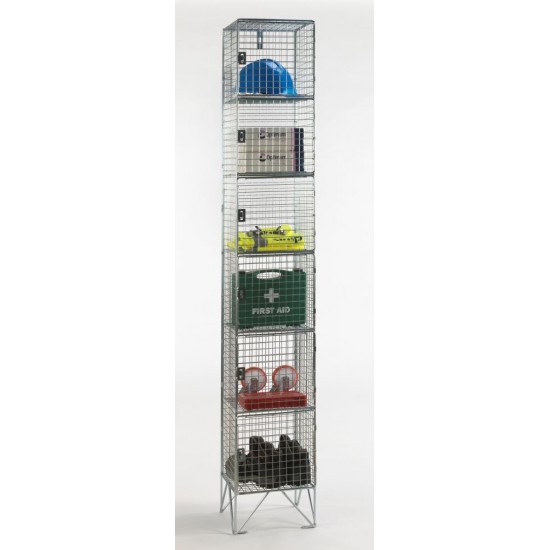 6 Compartment Economy Wire Mesh Lockers