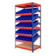 Rivet Racking Kanban Shelving With 60 x Plastic Bins Rivet Racking Kanban Shelving With 60 x Plastic Bins