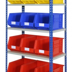 J Rivet Boltless Shelving With (12 x ARTB50) Bins