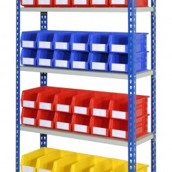 J Rivet Boltless Shelving With (48 x ARTB30) Bins
