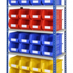 J Rivet Boltless Shelving With (32 x ARTB40) Bins