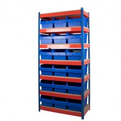 Rivet Racking Bays With 280mm Wide Bins