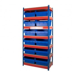 Rivet Racking Bays With 420mm Wide Bins