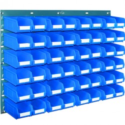 Barton Topstore Wall-Mounted Louvre Panel Bin Kit with 48 x TC2 Bins 010205