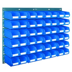 Barton Topstore Wall-Mounted Louvre Panel Bin Kit with 48 x TC2 Bins 010205