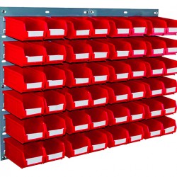 Barton Topstore Wall-Mounted Louvre Panel Bin Kit with 48 x TC2 Bins 010205