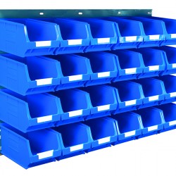 Barton Topstore Wall-Mounted Louvre Panel Bin Kit 010206 with 24 x TC3 Bins