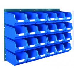 Barton Topstore Wall-Mounted Louvre Panel Bin Kit 010206 with 24 x TC3 Bins