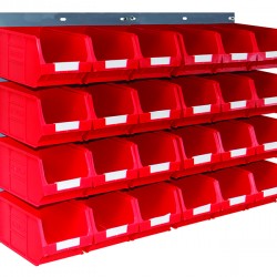 Barton Topstore Wall-Mounted Louvre Panel Bin Kit 010206 with 24 x TC3 Bins