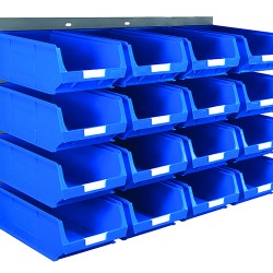 Barton Topstore Wall-Mounted Louvre Panel Bin Kit 010207 with 16 x TC4 Bins