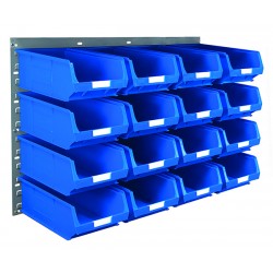 Barton Topstore Wall-Mounted Louvre Panel Bin Kit 010207 with 16 x TC4 Bins