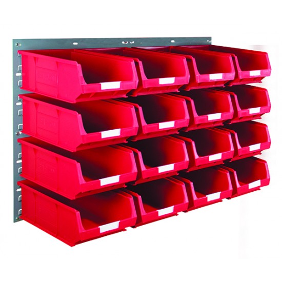 Barton Topstore Wall-Mounted Louvre Panel Bin Kit 010207 with 16 x TC4 Bins Barton Topstore Wall-Mounted Louvre Panel Bin Kit 010207 with 16 x TC4 Bins