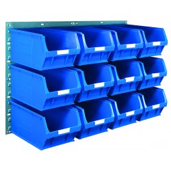 Barton Topstore Wall-Mounted Louvre Panel Bin Kit with 12 x TC5 Bins
