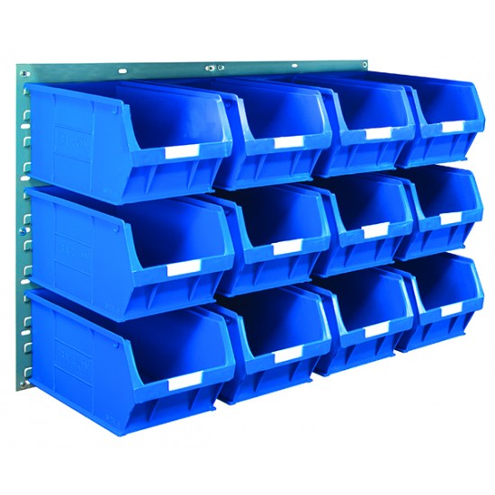 Barton Topstore Wall-Mounted Louvre Panel Bin Kit with 12 x TC5 Bins Barton Topstore Wall-Mounted Louvre Panel Bin Kit with 12 x TC5 Bins
