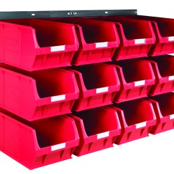Barton Topstore Wall-Mounted Louvre Panel Bin Kit with 12 x TC5 Bins