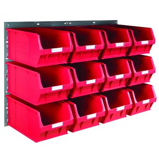 Barton Topstore Wall-Mounted Louvre Panel Bin Kit with 12 x TC5 Bins Barton Topstore Wall-Mounted Louvre Panel Bin Kit with 12 x TC5 Bins