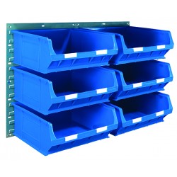 Barton Topstore Wall-Mounted Louvre Panel Bin Kit 010209 with 6 x TC6 Bins