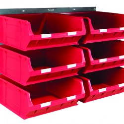 Barton Topstore Wall-Mounted Louvre Panel Bin Kit 010209 with 6 x TC6 Bins