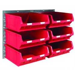 Barton Topstore Wall-Mounted Louvre Panel Bin Kit 010209 with 6 x TC6 Bins