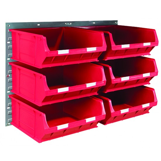 Barton Topstore Wall-Mounted Louvre Panel Bin Kit 010209 with 6 x TC6 Bins Barton Topstore Wall-Mounted Louvre Panel Bin Kit 010209 with 6 x TC6 Bins