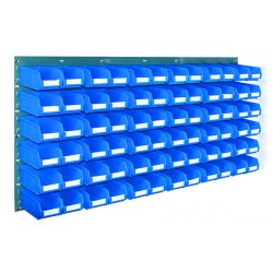 Barton Topstore Wall-Mounted Louvre Panel Bin Kit 010210 with 72 x TC2 Bins