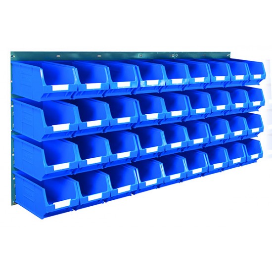 Barton Topstore Wall-Mounted Louvre Panel Bin Kit 010211 with 36 x TC3 Bins