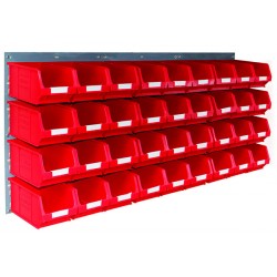 Barton Topstore Wall-Mounted Louvre Panel Bin Kit 010211 with 36 x TC3 Bins