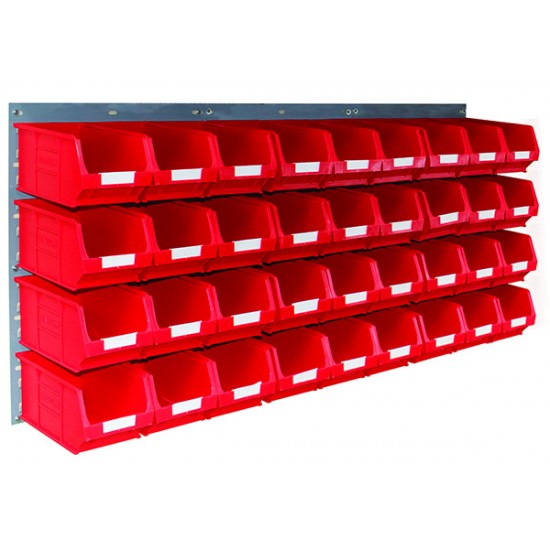 Barton Topstore Wall-Mounted Louvre Panel Bin Kit 010211 with 36 x TC3 Bins