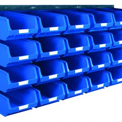Barton Topstore Wall-Mounted Louvre Panel Bin Kit 010212 with 24 x TC4 Bins