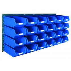 Barton Topstore Wall-Mounted Louvre Panel Bin Kit 010212 with 24 x TC4 Bins