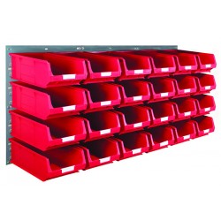 Barton Topstore Wall-Mounted Louvre Panel Bin Kit 010212 with 24 x TC4 Bins