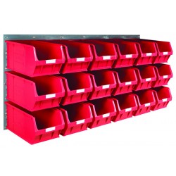 Barton Topstore Wall-Mounted Louvre Panel Bin Kit 010213 with 18 x TC5 Bins