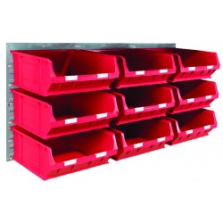 Barton Topstore Wall-Mounted Louvre Panel Bin Kit 010214 with 9 x TC6 Bins