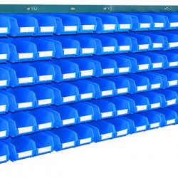 Barton Topstore Wall-Mounted Louvre Panel Bin Kit 010215 with 96 x TC2 Bins