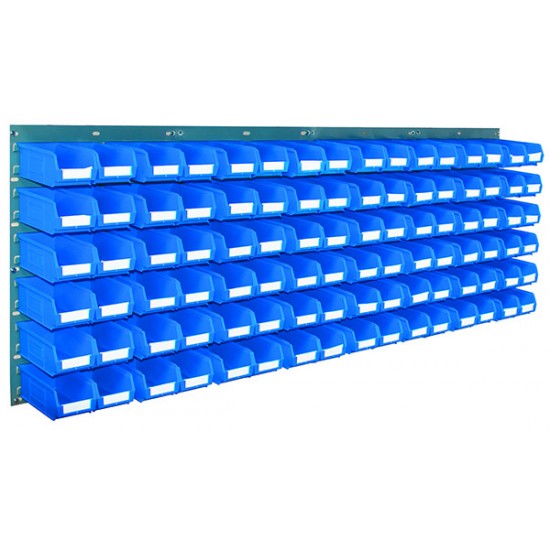 Barton Topstore Wall-Mounted Louvre Panel Bin Kit 010215 with 96 x TC2 Bins