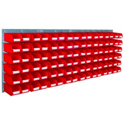 Barton Topstore Wall-Mounted Louvre Panel Bin Kit 010215 with 96 x TC2 Bins