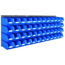 Barton Topstore Wall-Mounted Louvre Panel Bin Kit 010216 with 48 x TC3 Bins