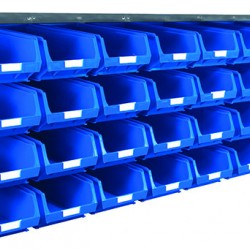 Barton Topstore Wall-Mounted Louvre Panel Bin Kit 010217 with 32 x TC4 Bins