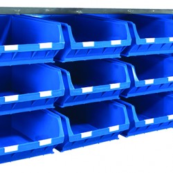 Barton Topstore Wall-Mounted Louvre Panel Bin Kit 010219 with 12 x TC6 Bins