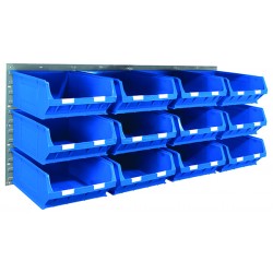 Barton Topstore Wall-Mounted Louvre Panel Bin Kit 010219 with 12 x TC6 Bins