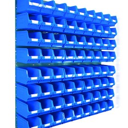 Barton Topstore Wall-Mounted Louvre Panel Bin Kit 010221 with 72 x TC3 Bins