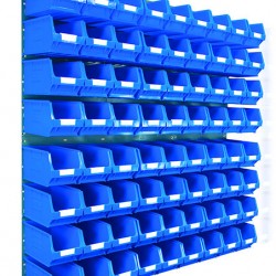 Barton Topstore Wall-Mounted Louvre Panel Bin Kit 010221 with 72 x TC3 Bins