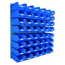 Barton Topstore Wall-Mounted Louvre Panel Bin Kit 010222 with 48 x TC4 Bins