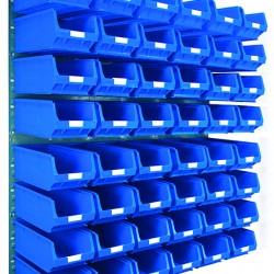Barton Topstore Wall-Mounted Louvre Panel Bin Kit 010222 with 48 x TC4 Bins